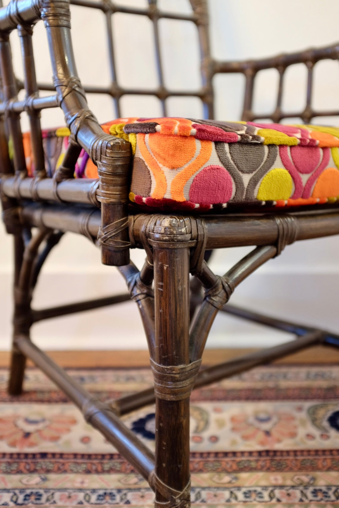 Pair of McGuire Cathedral Back Captains Chairs