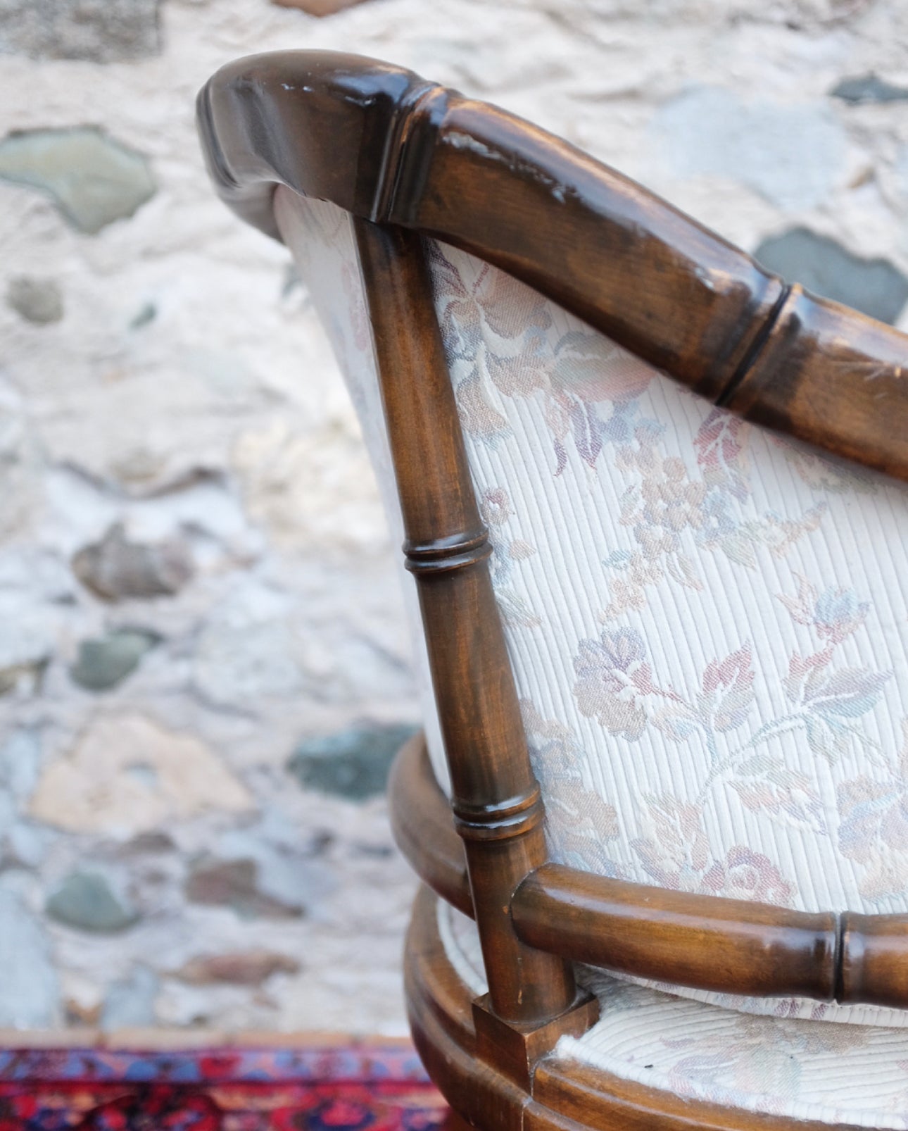 Faux Bamboo Barrel Chair