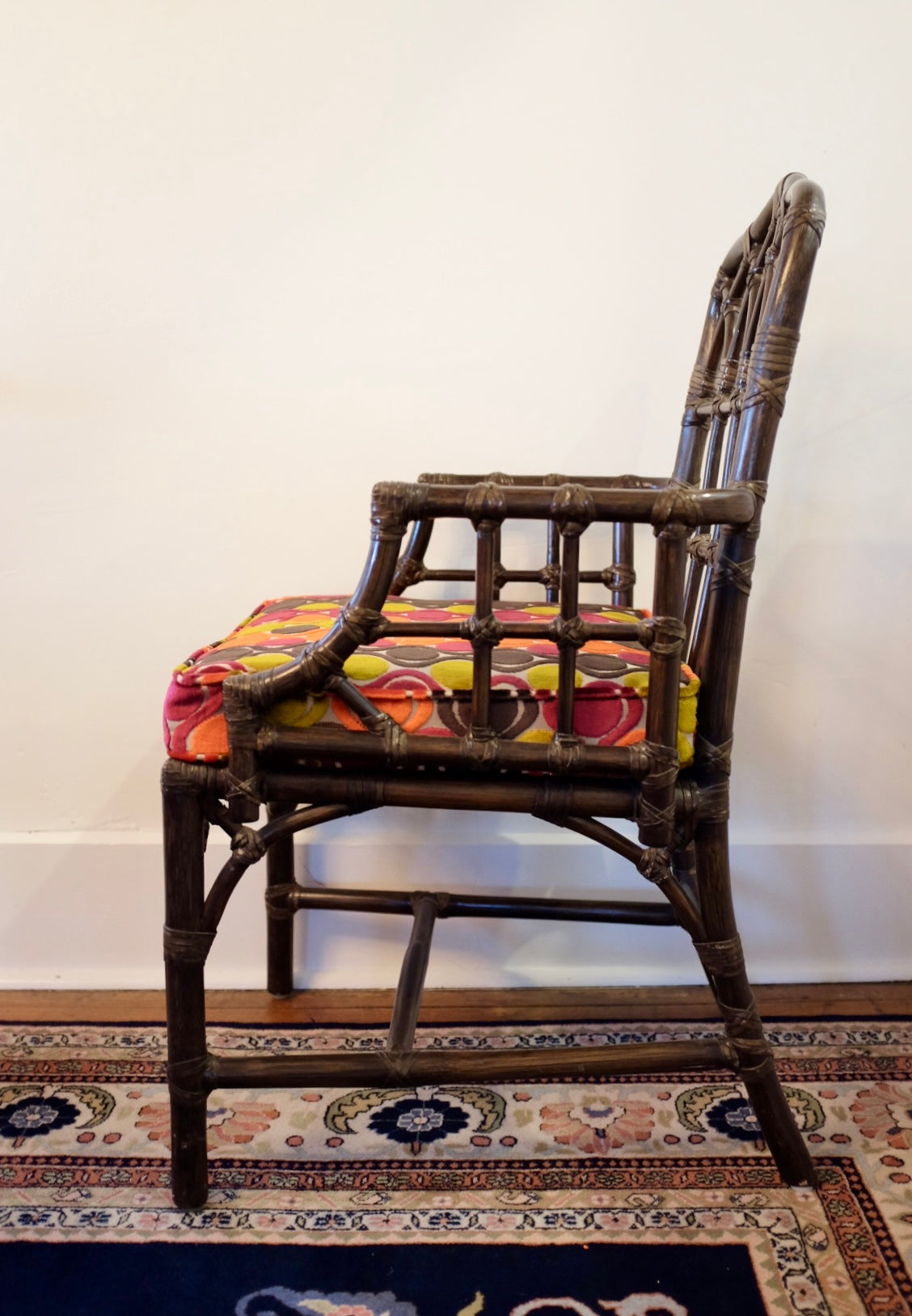 Pair of McGuire Cathedral Back Captains Chairs