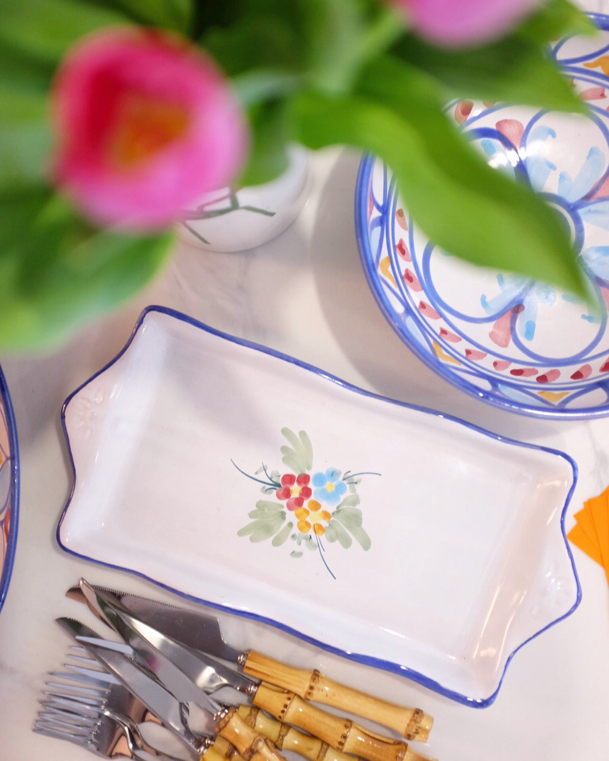 Hand Painted Floral Tray
