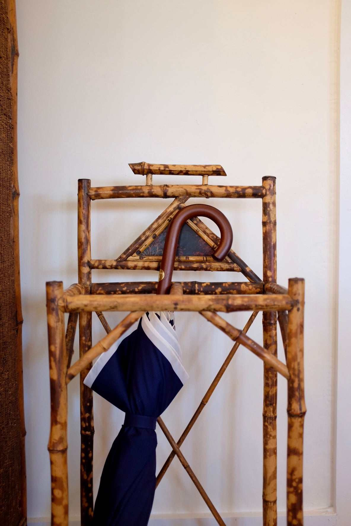 Antique Burnt Bamboo Umbrella Stand