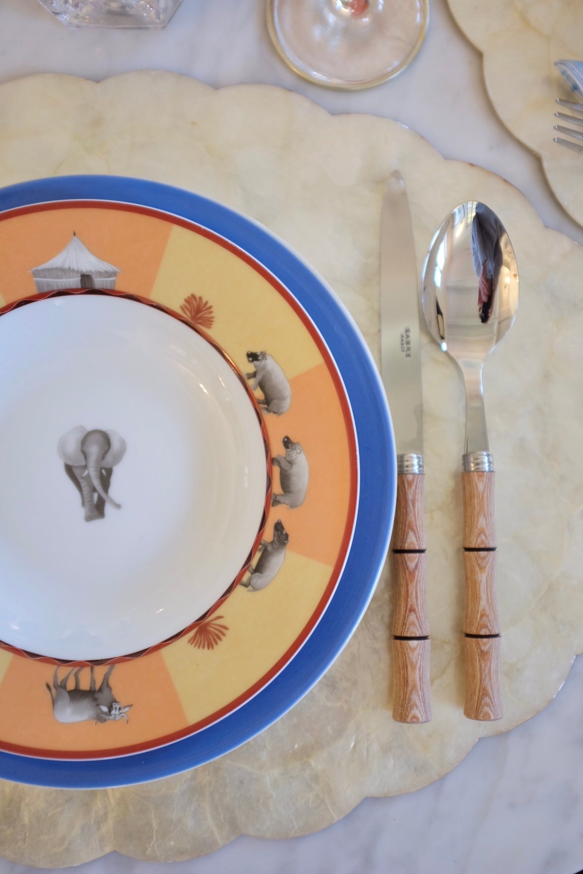 Set of 6 Hermes Africa Soup Bowls