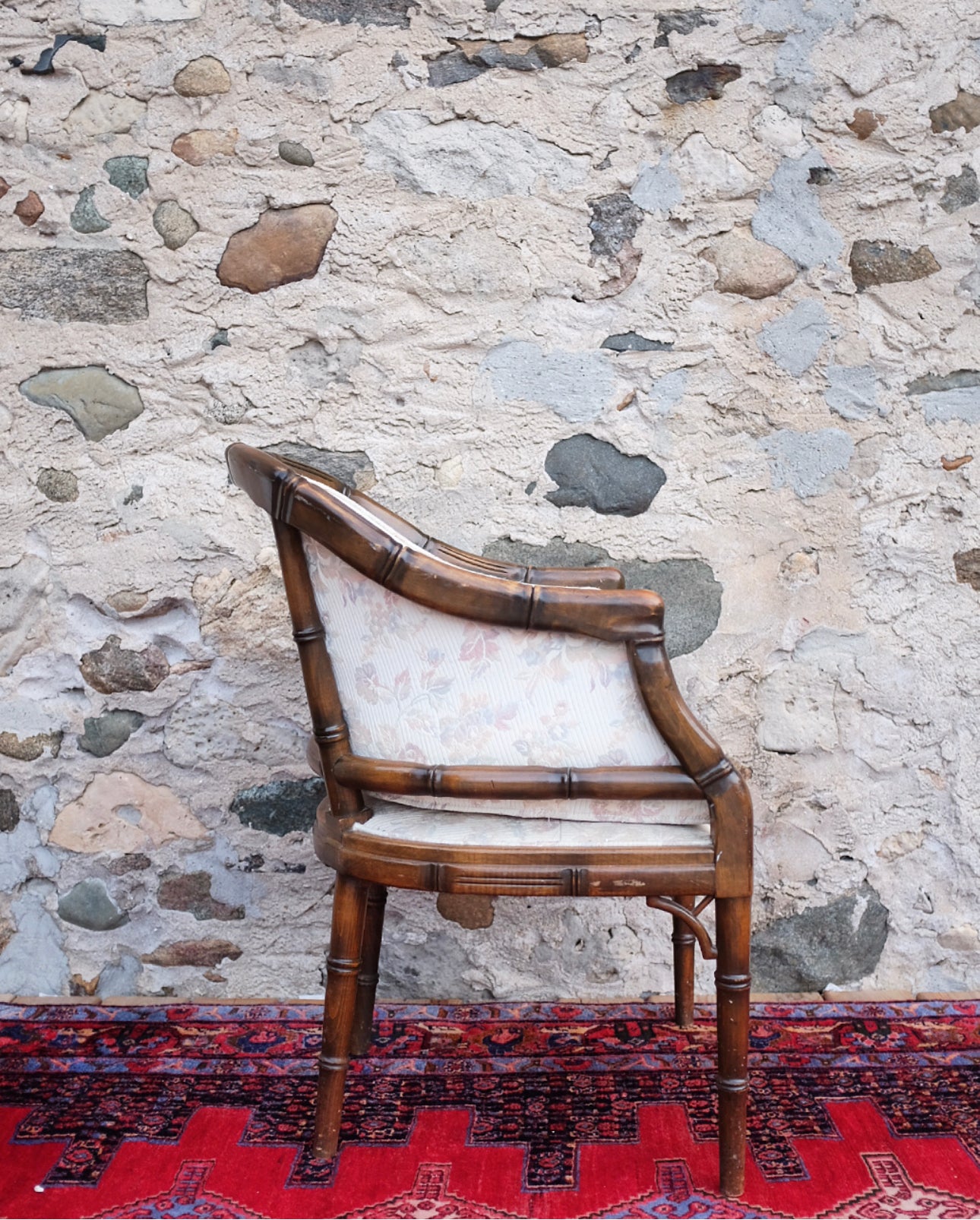 Faux Bamboo Barrel Chair