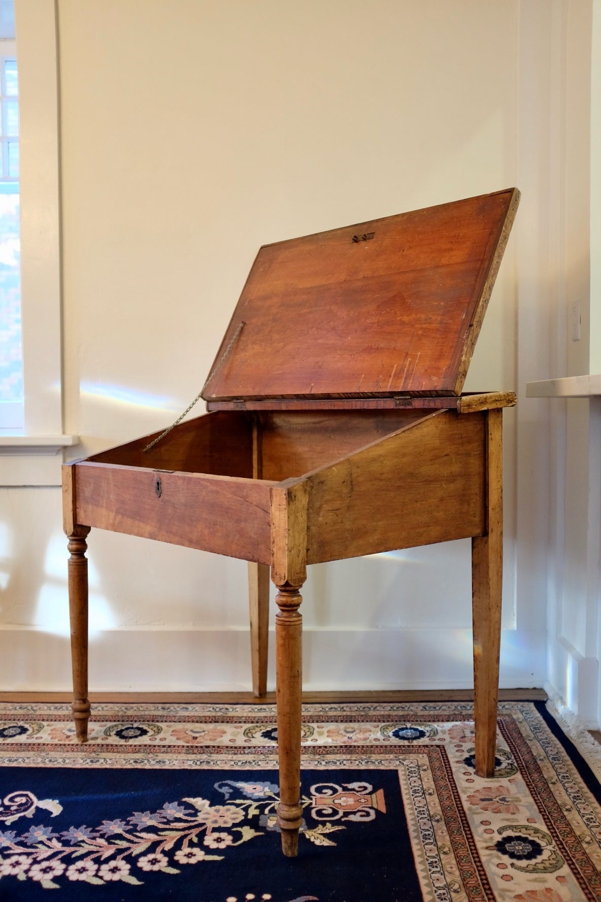 19th Century Colonial Slant Top Schoolmasters Desk