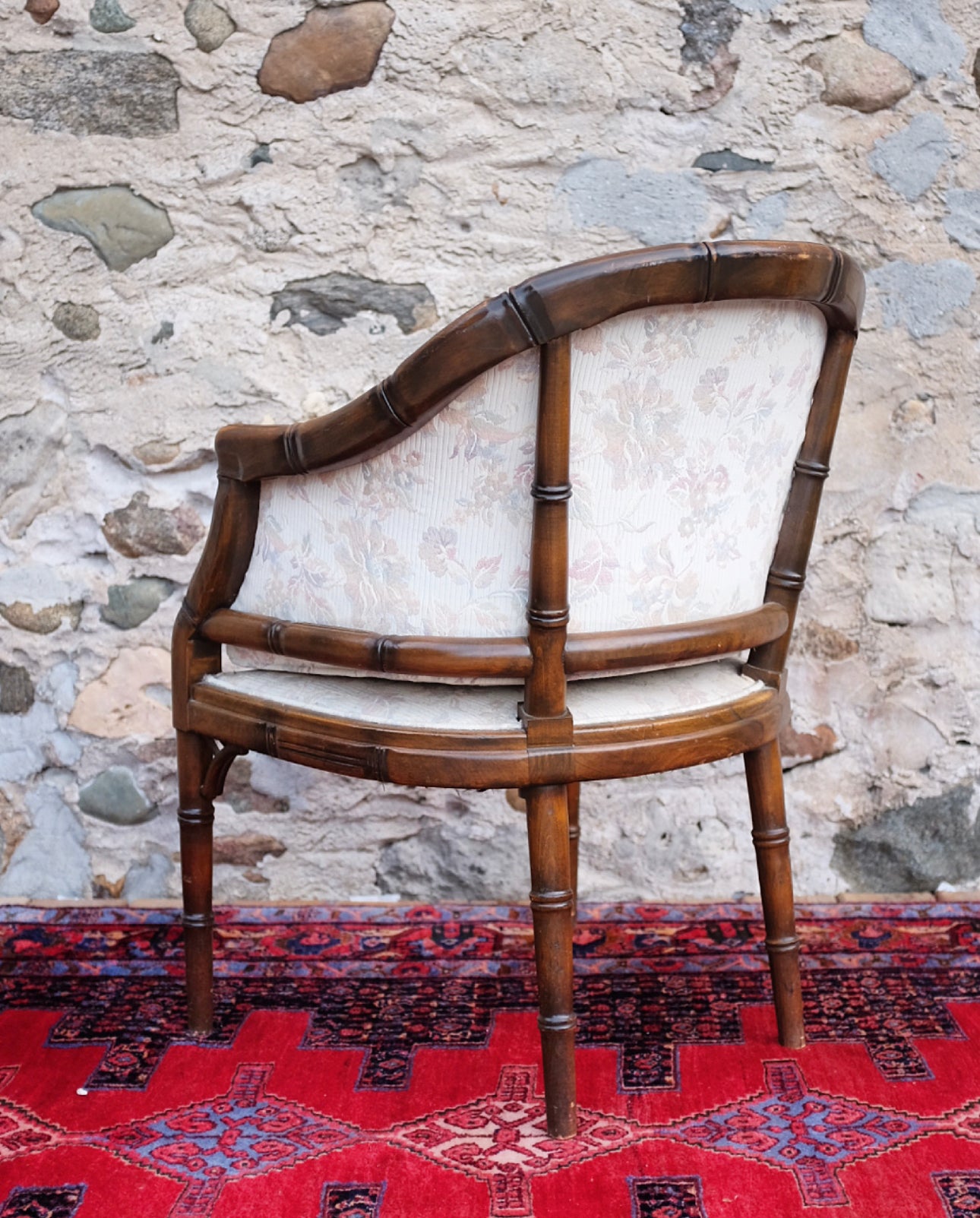 Faux Bamboo Barrel Chair
