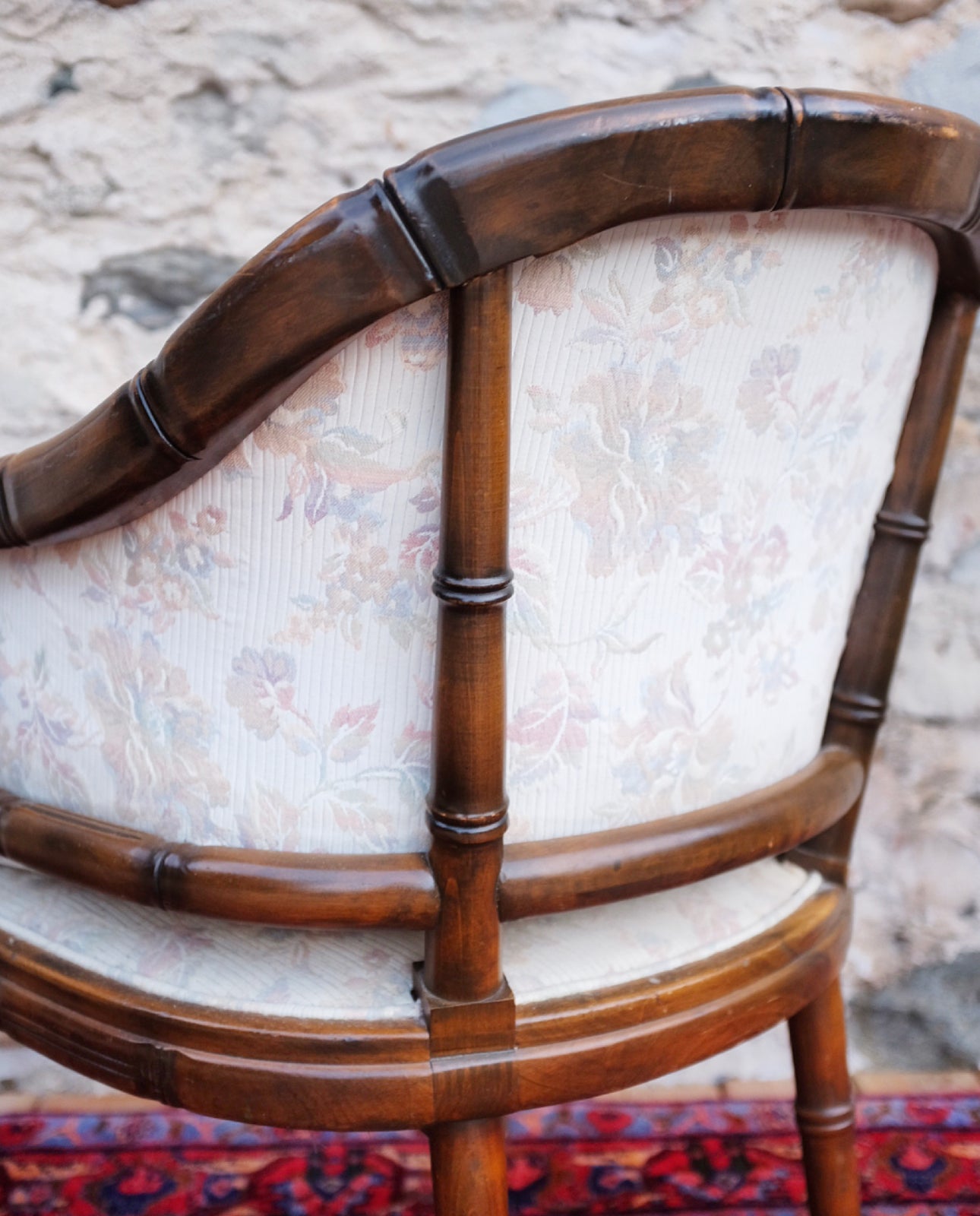 Faux Bamboo Barrel Chair