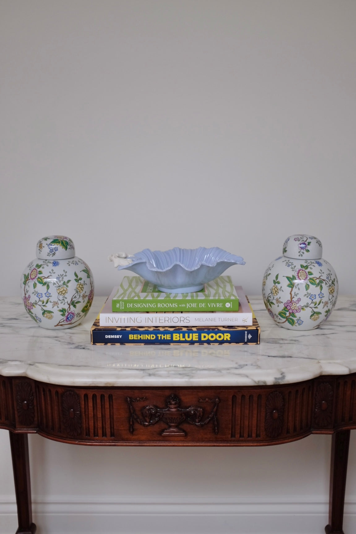 Pale Blue English Grape Leaf Bowl