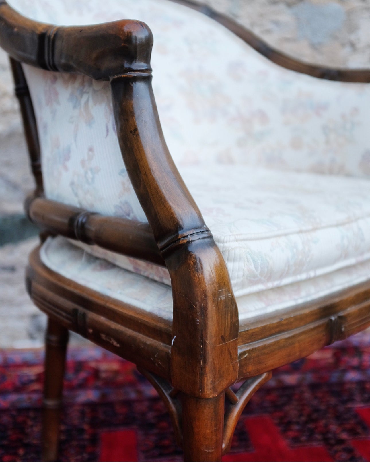 Faux Bamboo Barrel Chair