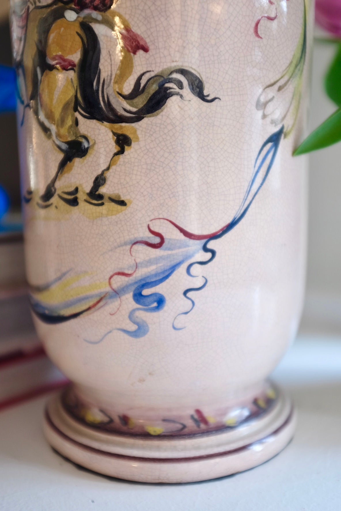 Tall Italian Hand Painted Table Lamp