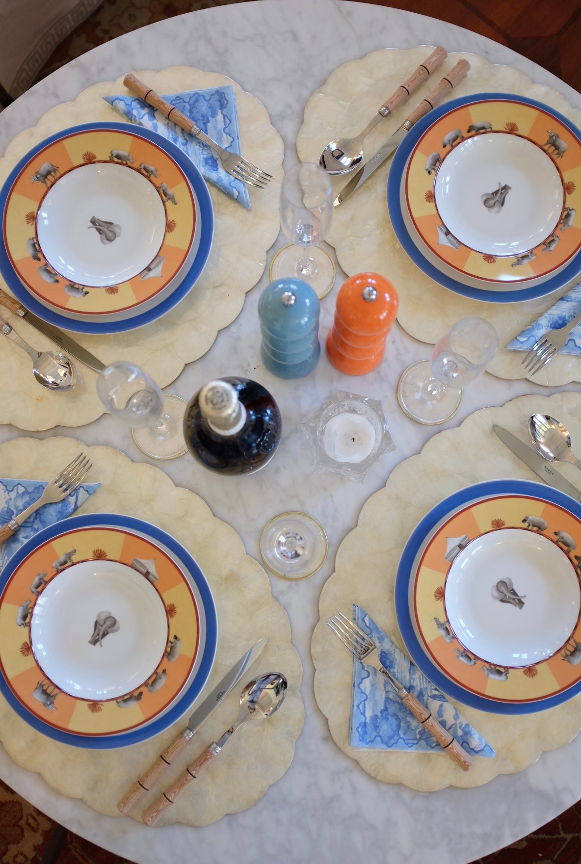 Set of 6 Hermes Africa Soup Bowls