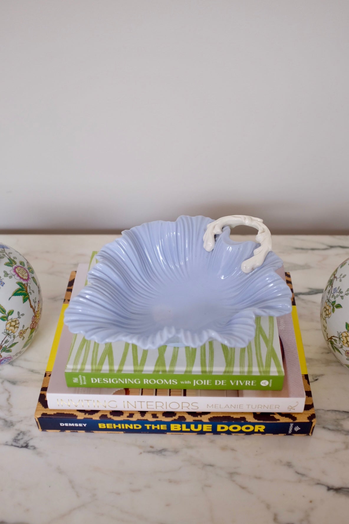 Pale Blue English Grape Leaf Bowl