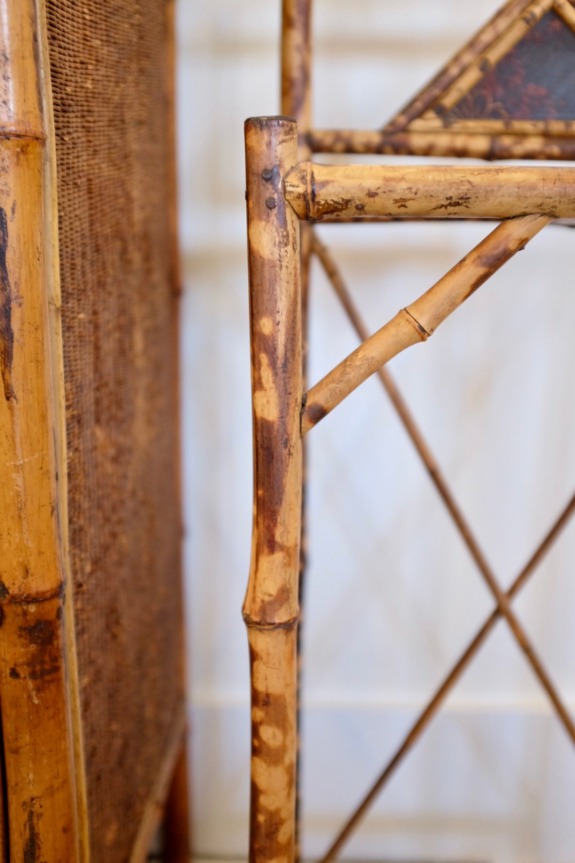 Antique Burnt Bamboo Umbrella Stand