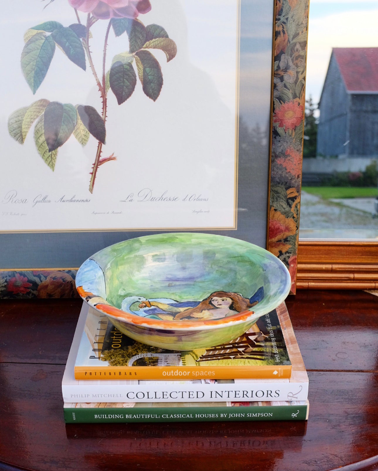 Leda and the Swan Painted Bowl