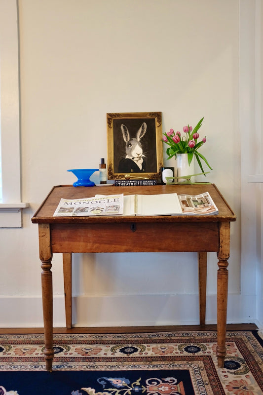 19th Century Colonial Slant Top Schoolmasters Desk