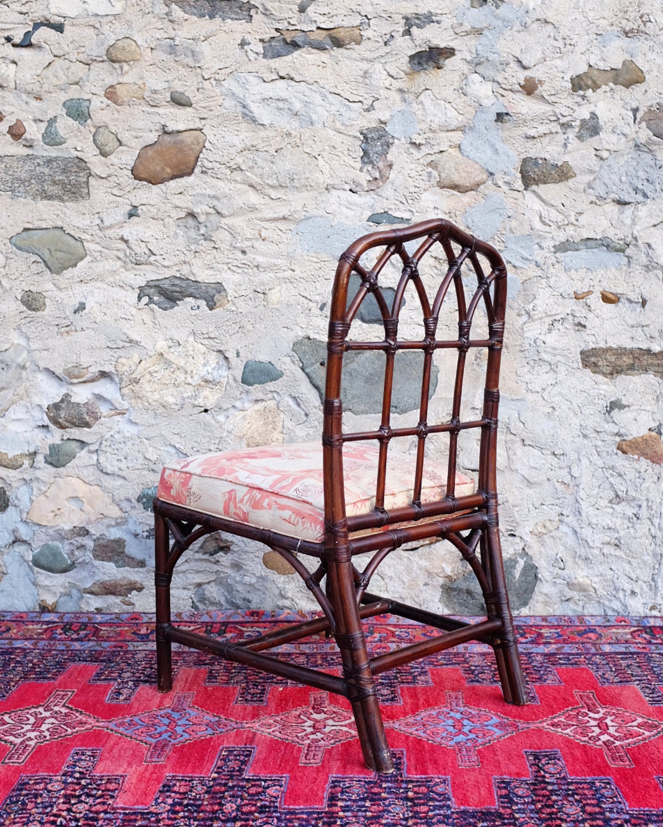 Pair of McGuire Cathedral Back Chairs