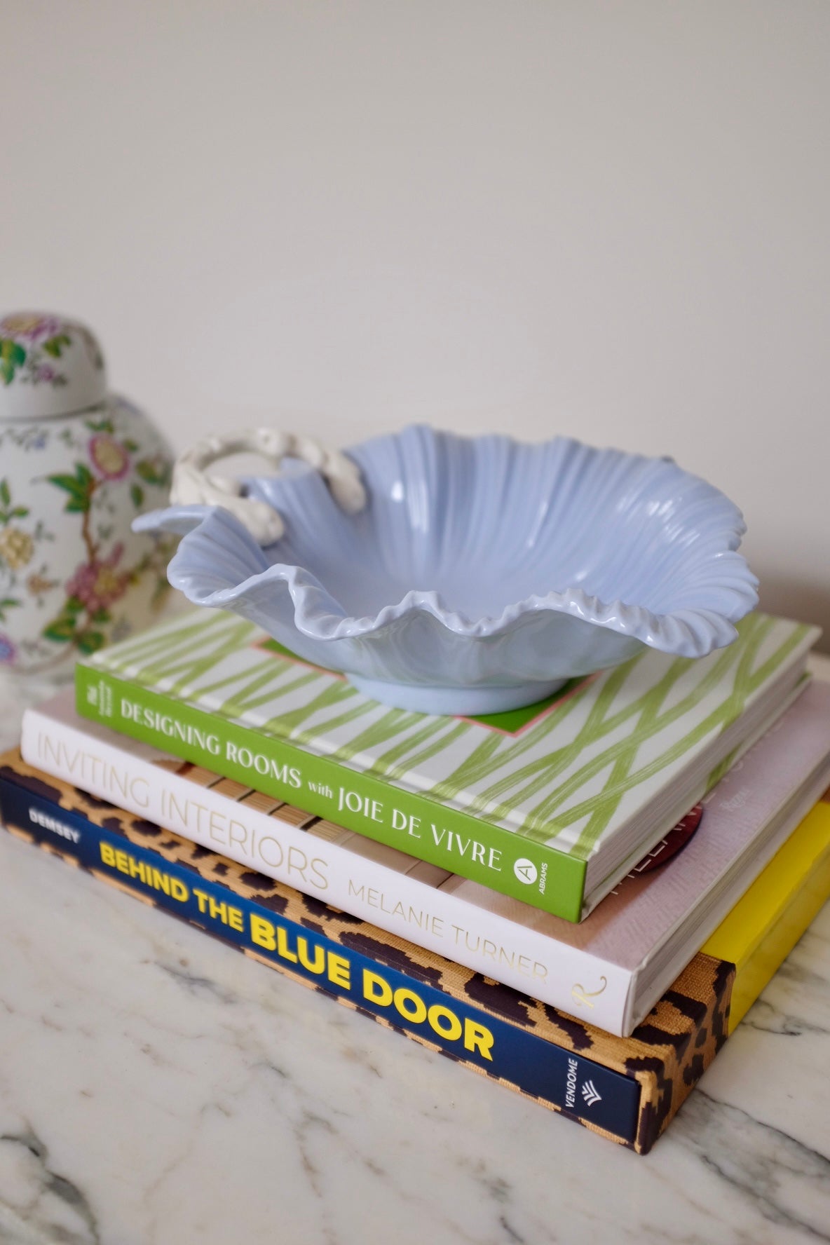 Pale Blue English Grape Leaf Bowl