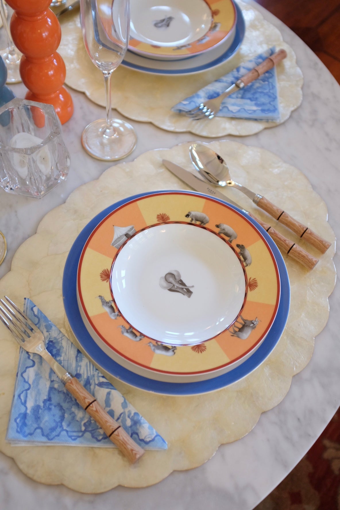 Set of 6 Hermes Africa Soup Bowls