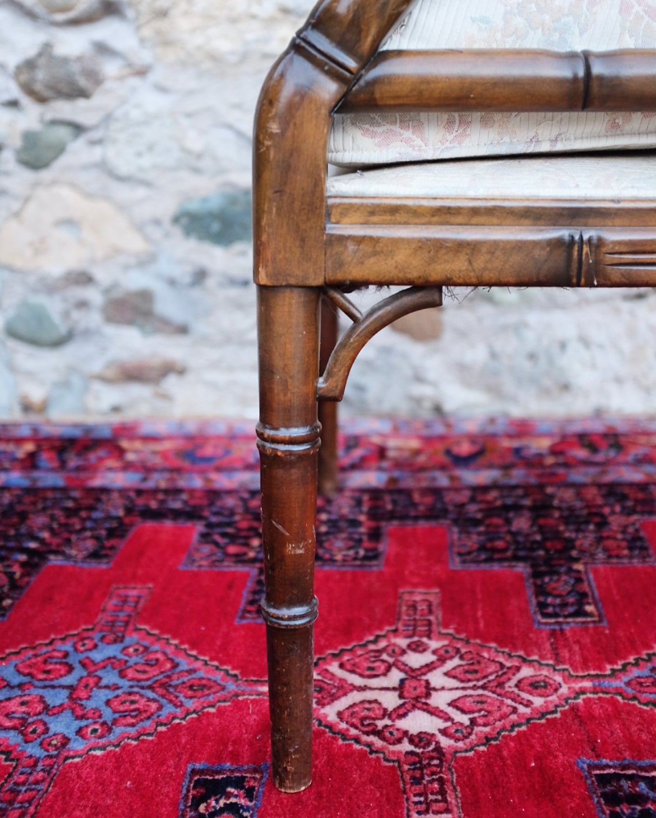 Faux Bamboo Barrel Chair