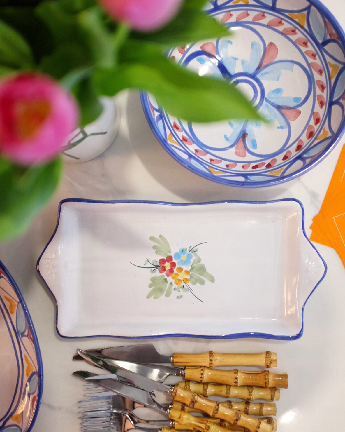 Hand Painted Floral Tray