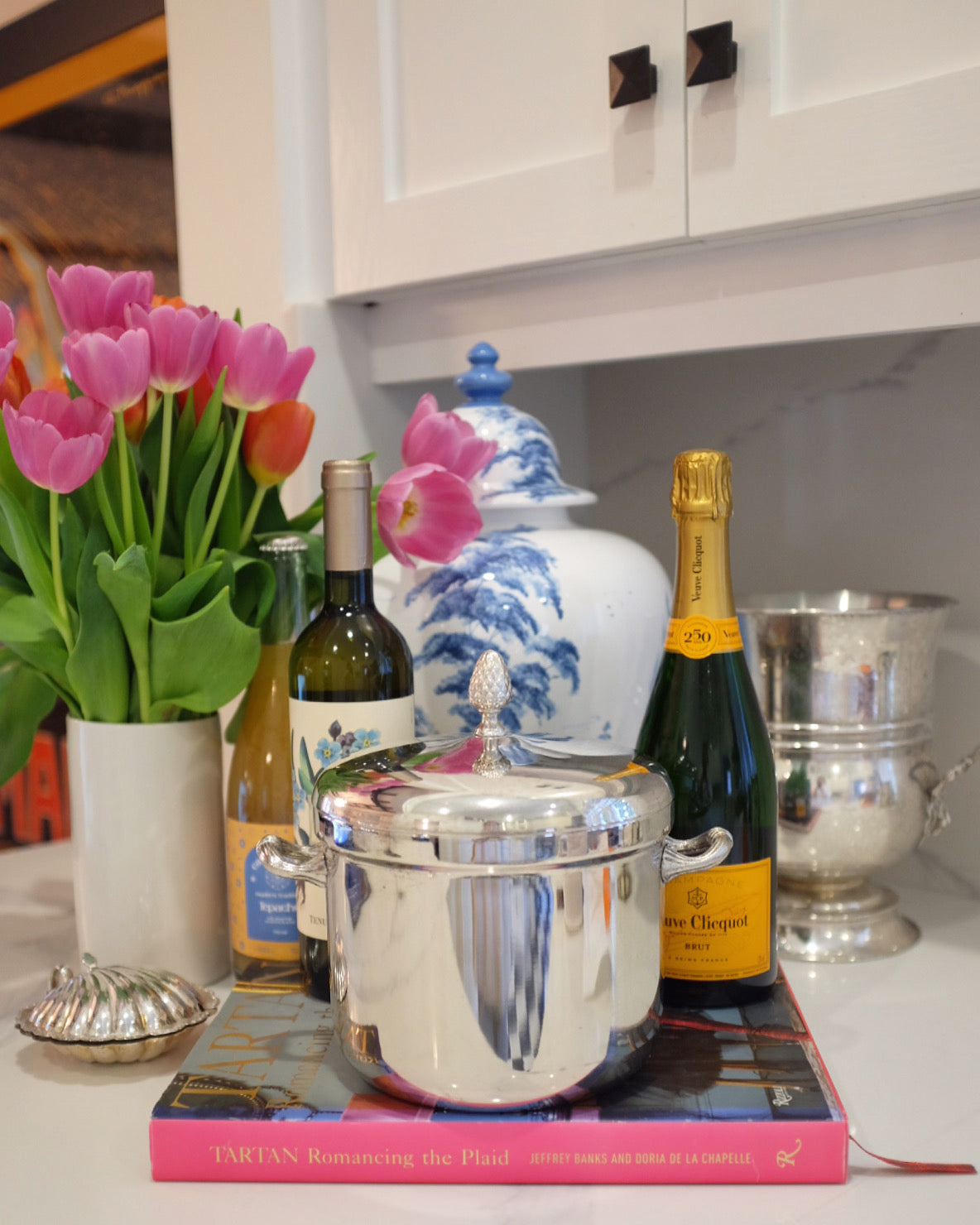 Silver Plate Ice Bucket with Artichoke
