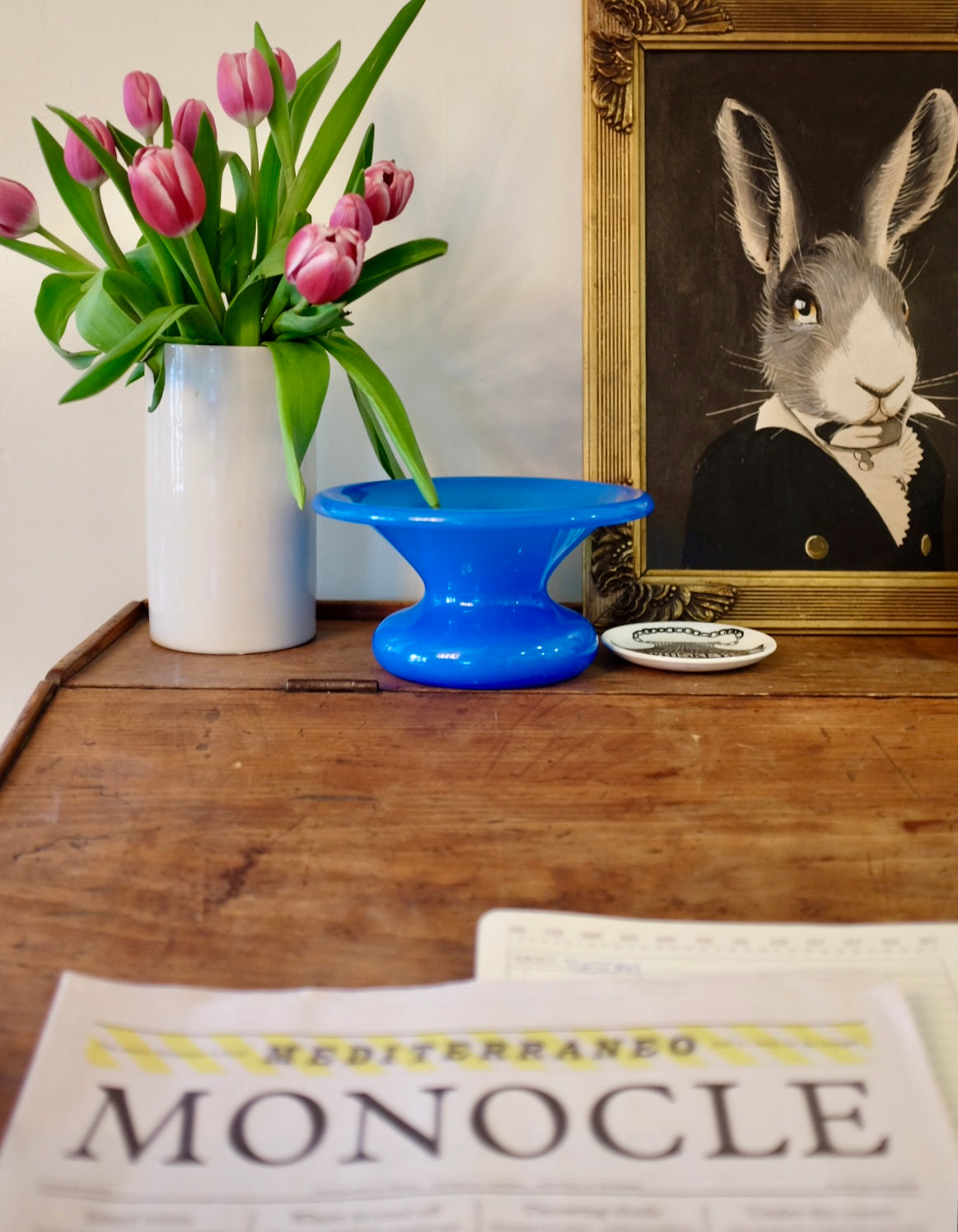 Late 19th Century French Blue Opaline Bowl