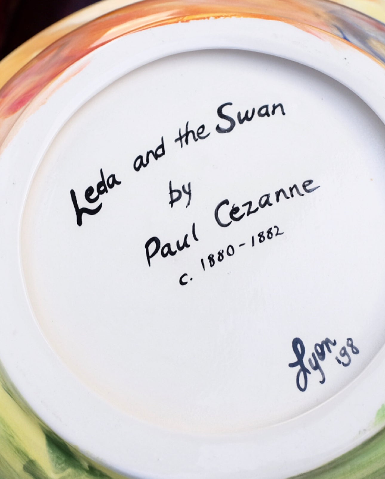 Leda and the Swan Painted Bowl