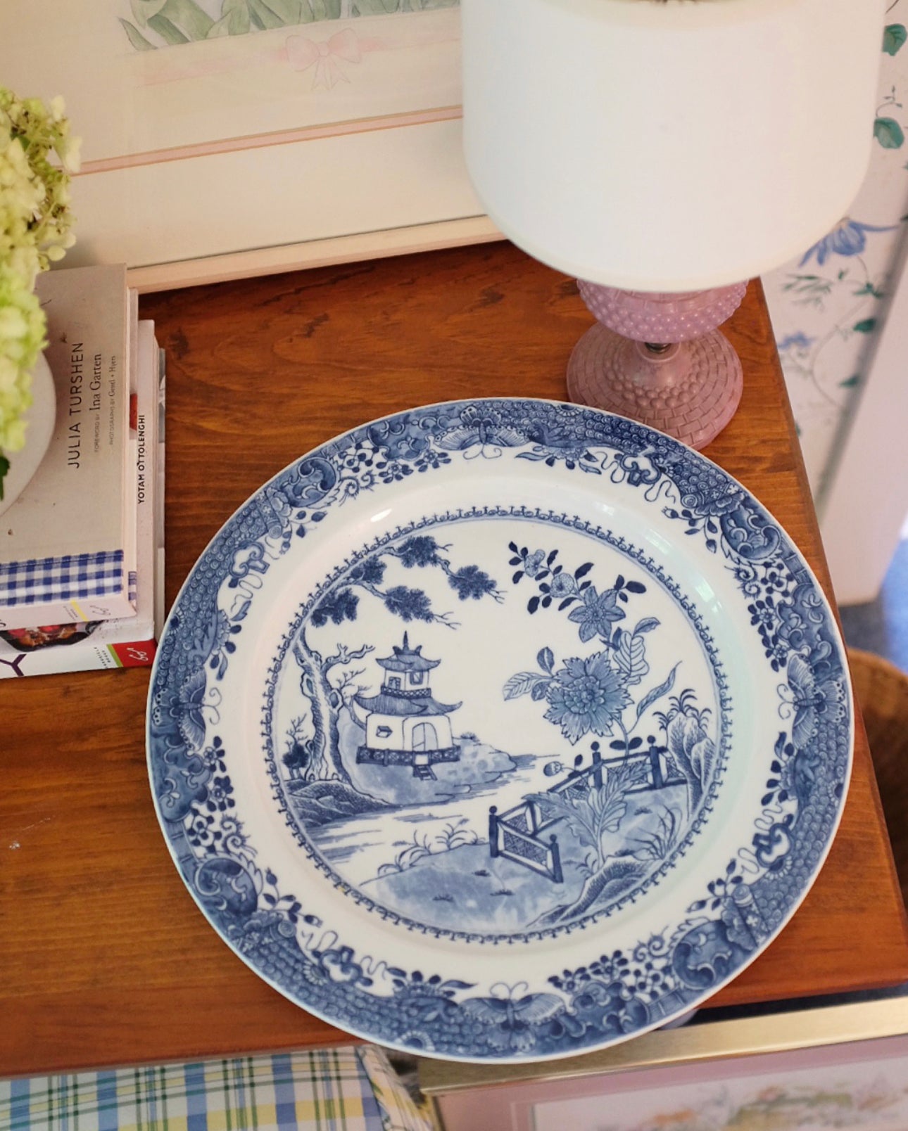 Blue and White Chinoiserie Round Platter
