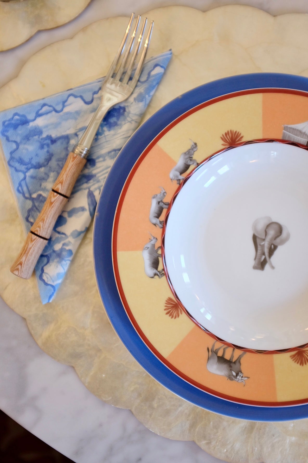 Set of 6 Hermes Africa Soup Bowls