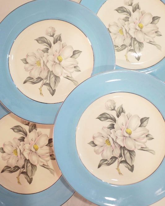 Blue and White Floral Plates