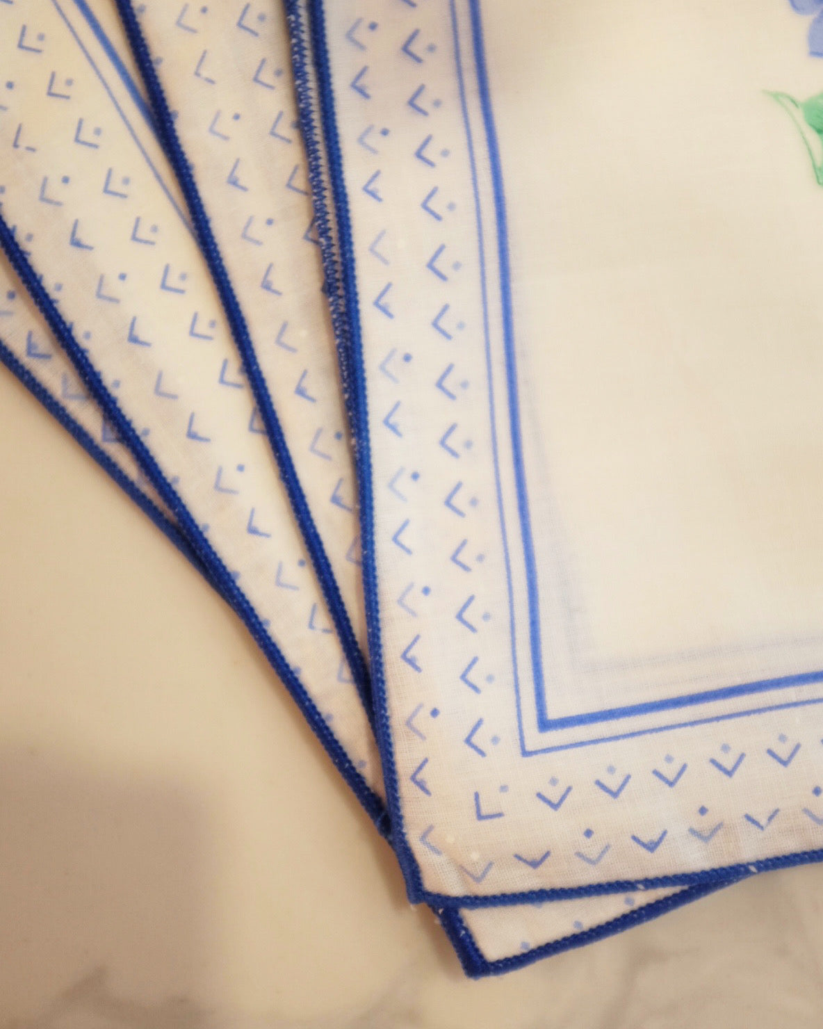 Blue and White Floral Napkins