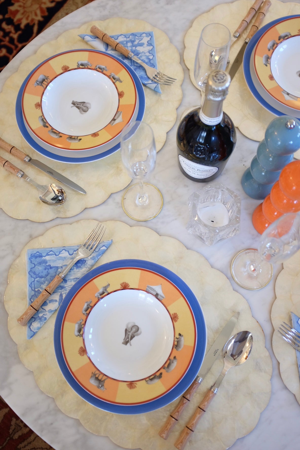 Set of 6 Hermes Africa Soup Bowls