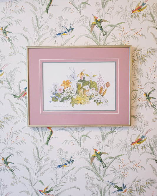 Canadian Bouquet Print with Pink Matting