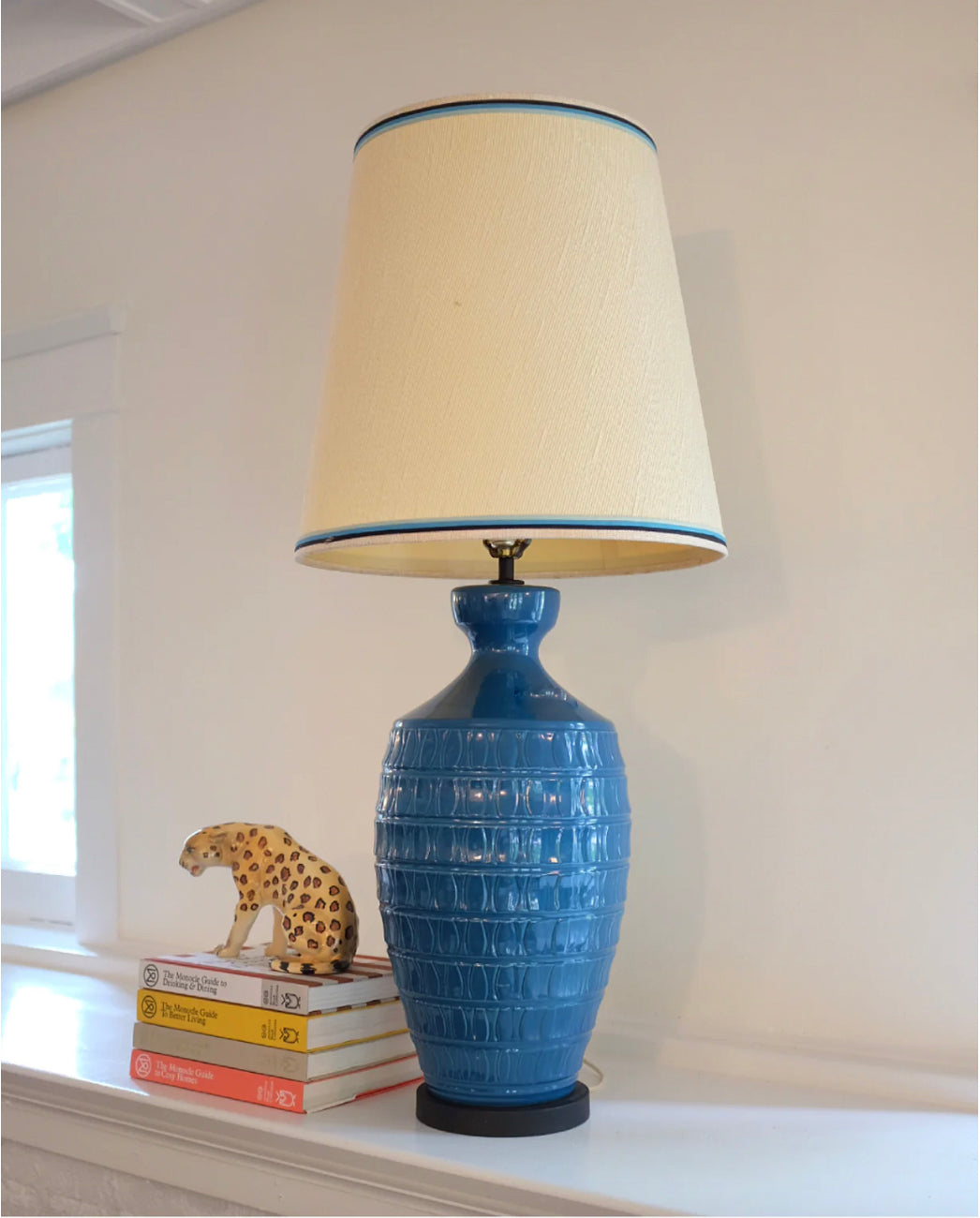 Pair of Large Blue MCM Table Lamps