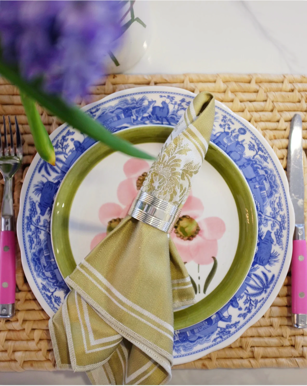 Green Jacquard Napkins