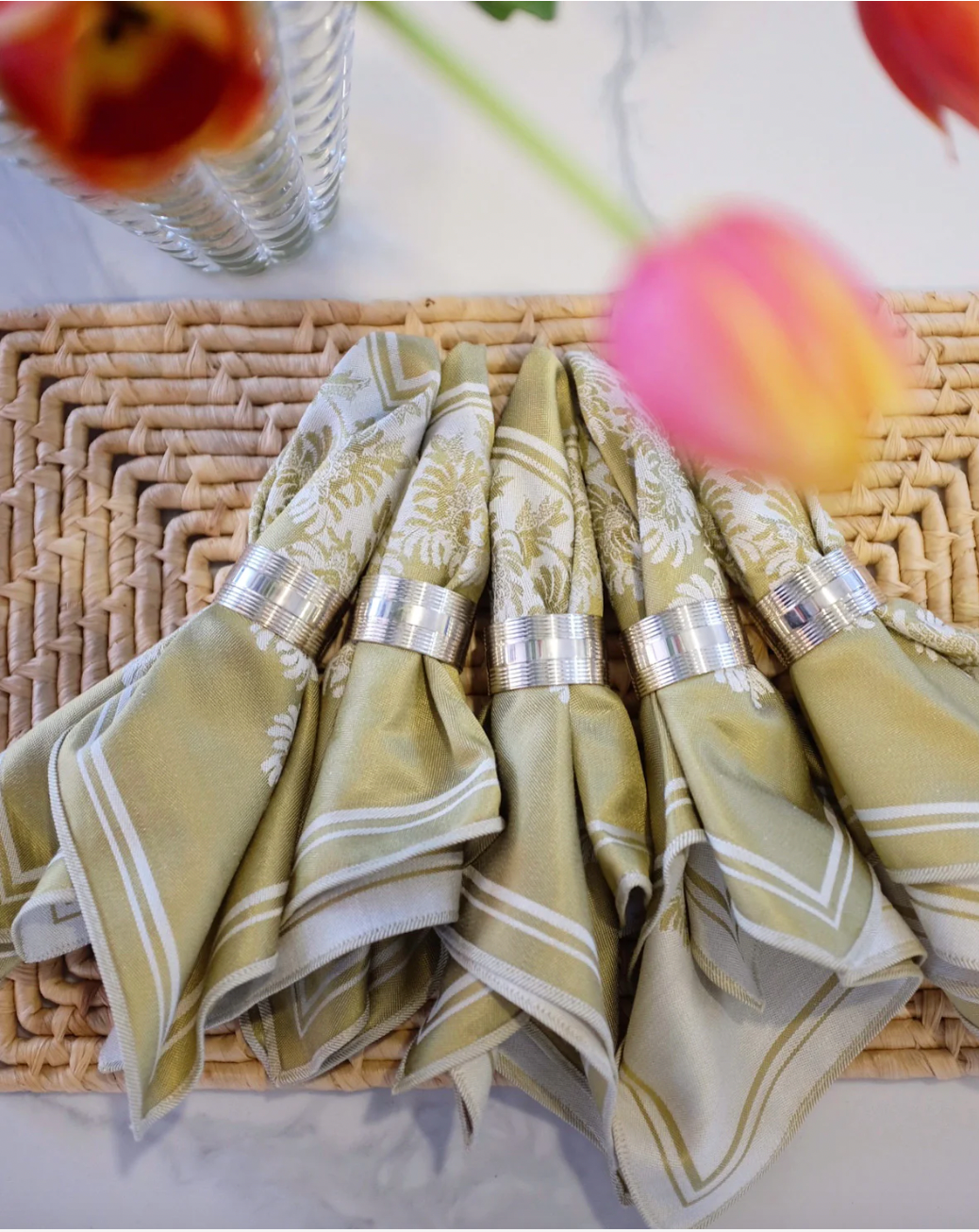 Green Jacquard Napkins