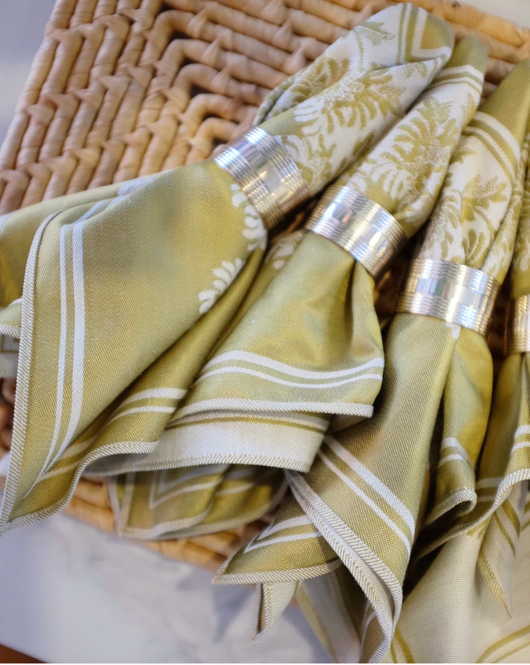 Green Jacquard Napkins