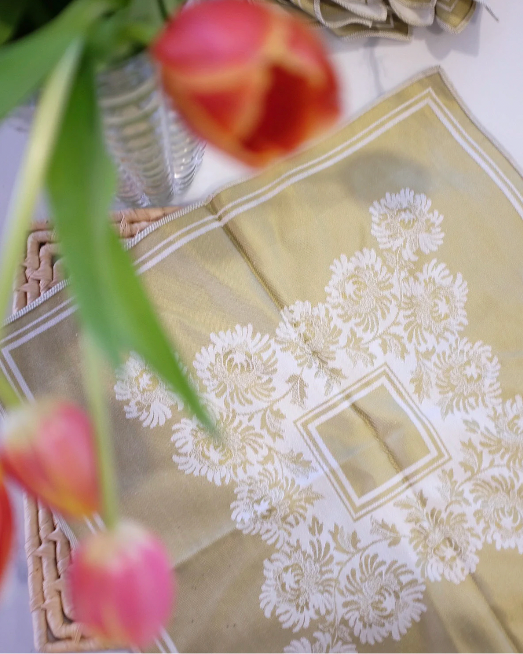 Green Jacquard Napkins