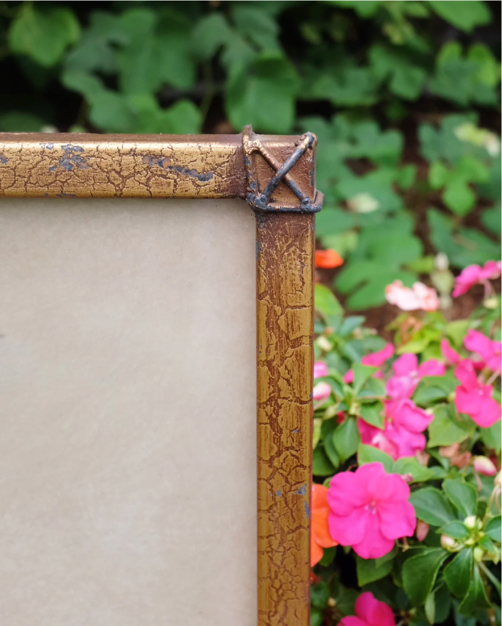Large Brass Framed Tribal Ceramic Print
