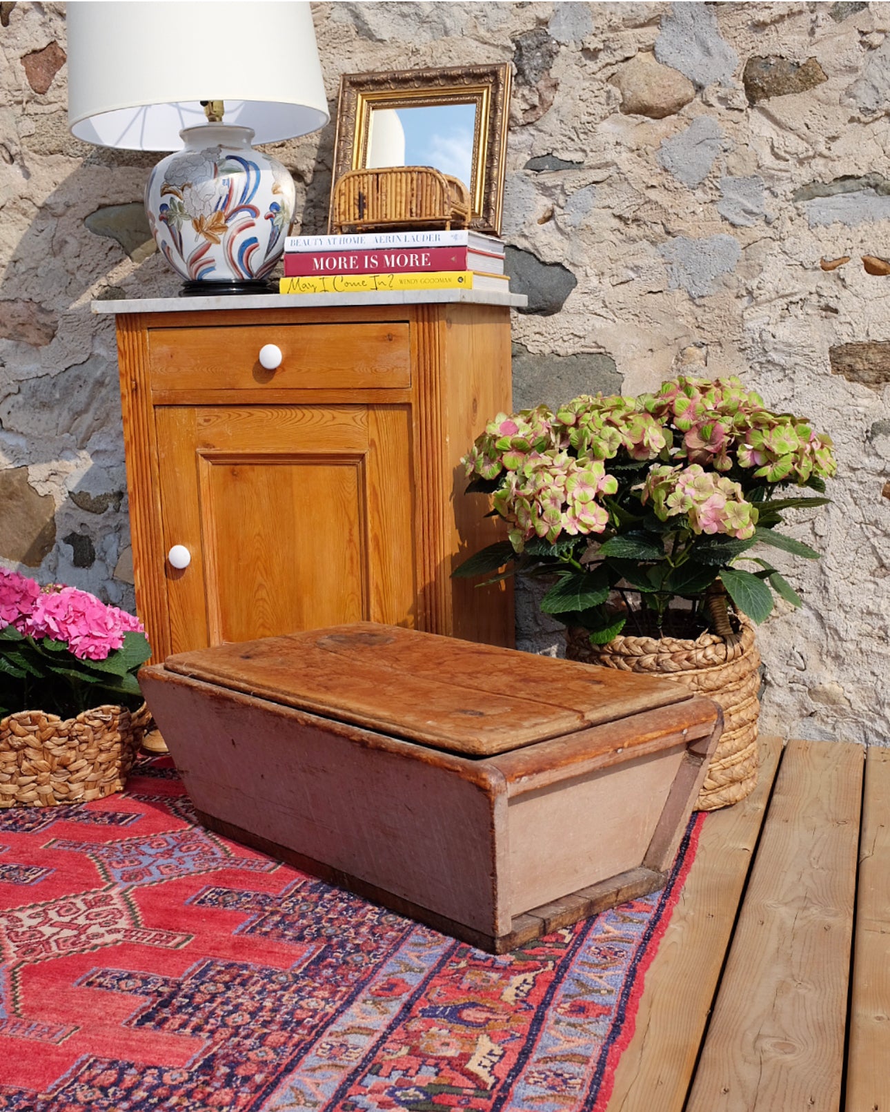 Antique Extra Large Dough Box Chest with Lid