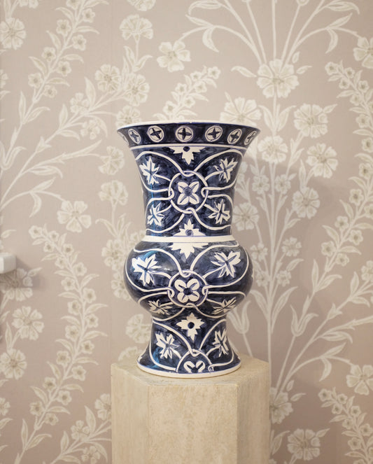 Urn Shaped Blue and White Vase
