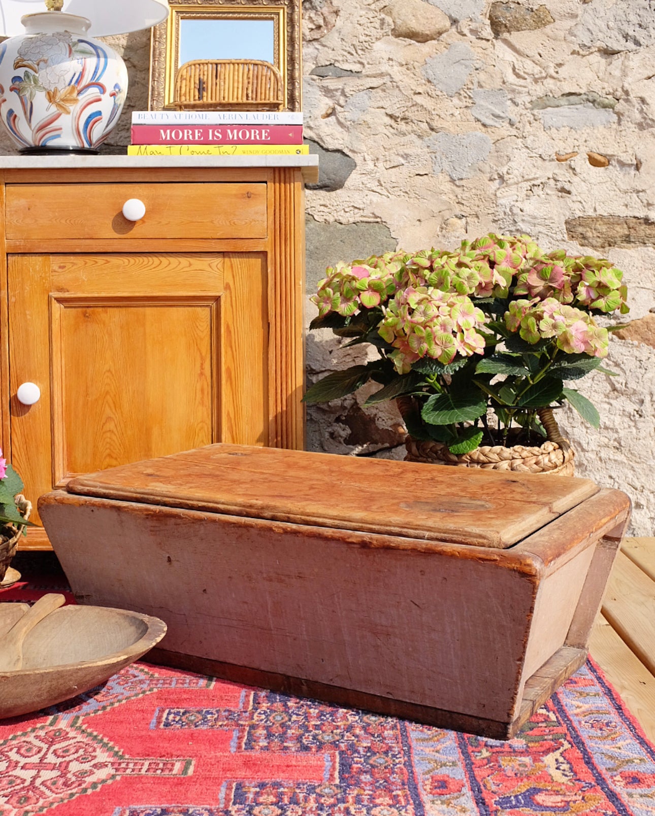 Antique Extra Large Dough Box Chest with Lid