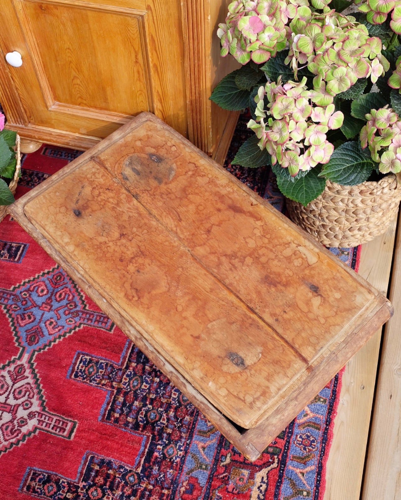 Antique Extra Large Dough Box Chest with Lid