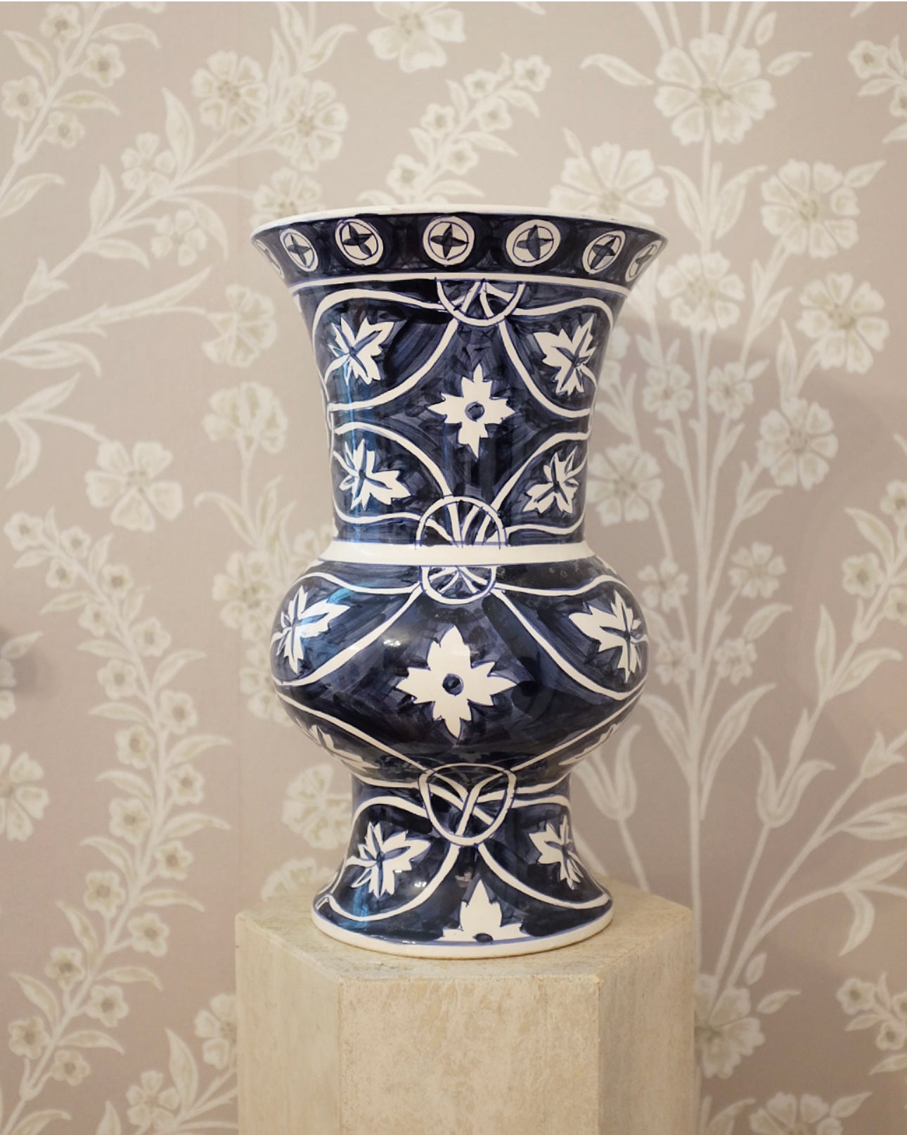 Urn Shaped Blue and White Vase