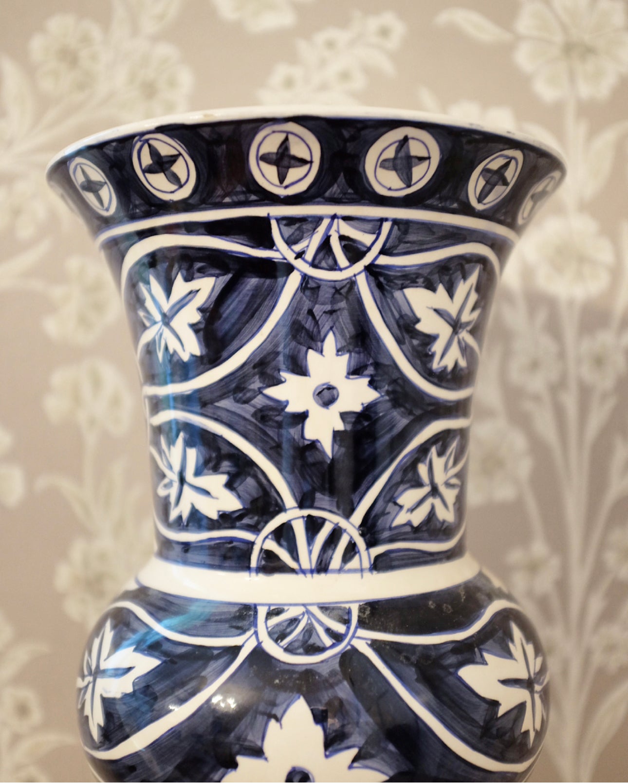 Urn Shaped Blue and White Vase
