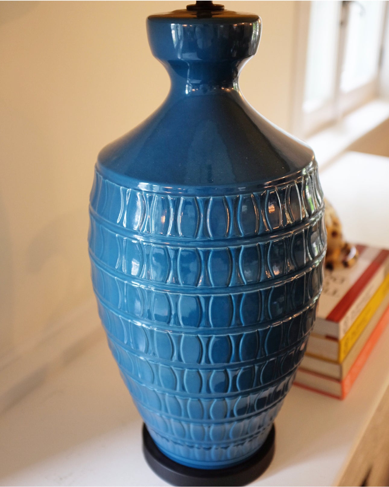 Pair of Large Blue MCM Table Lamps