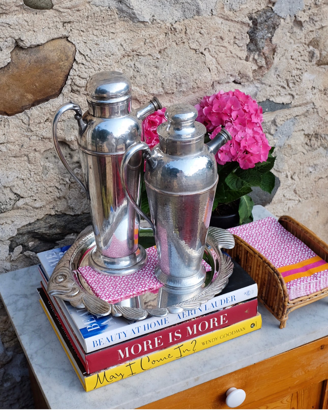 Tall Silver Plate Cocktail Shaker & Pourer