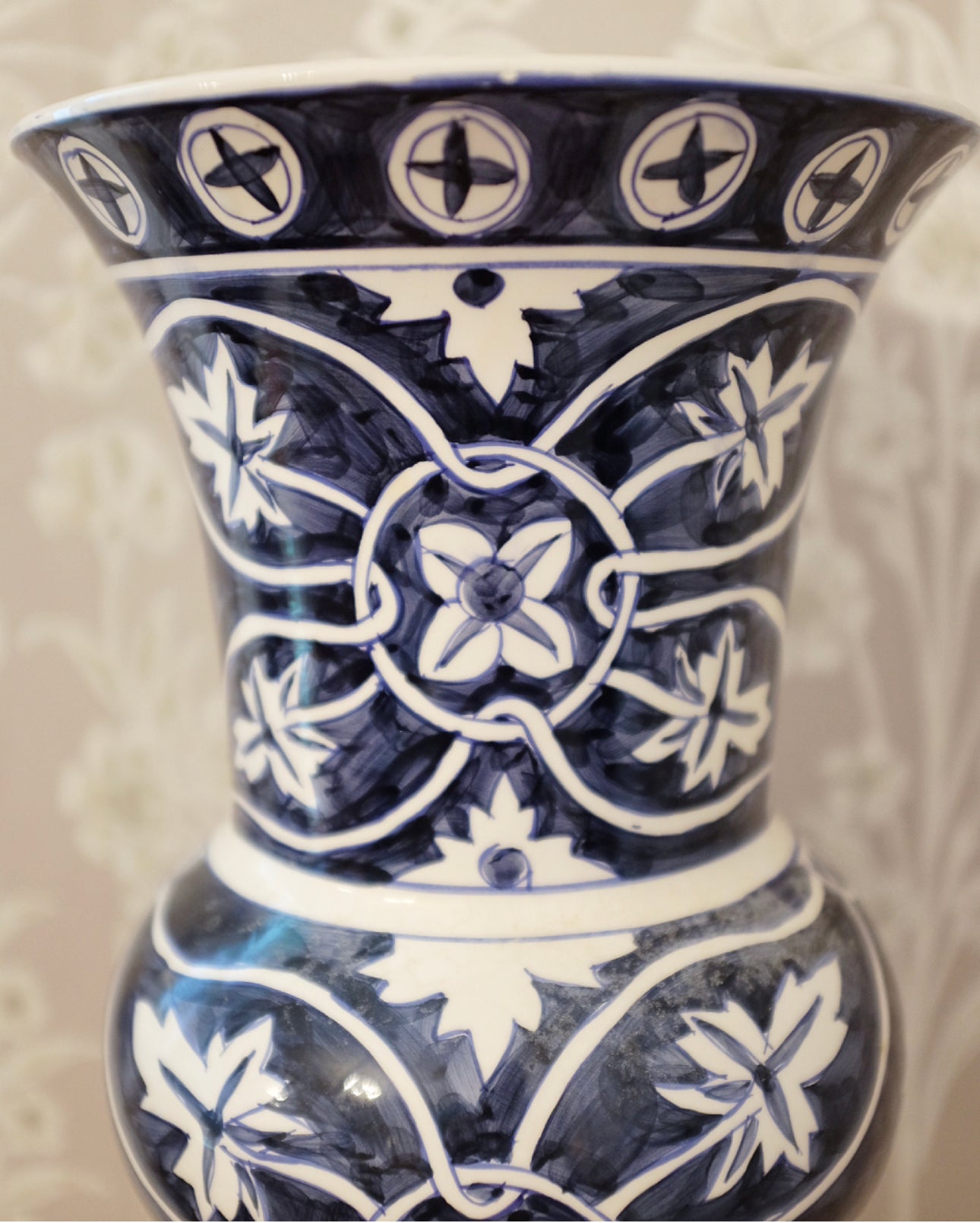Urn Shaped Blue and White Vase