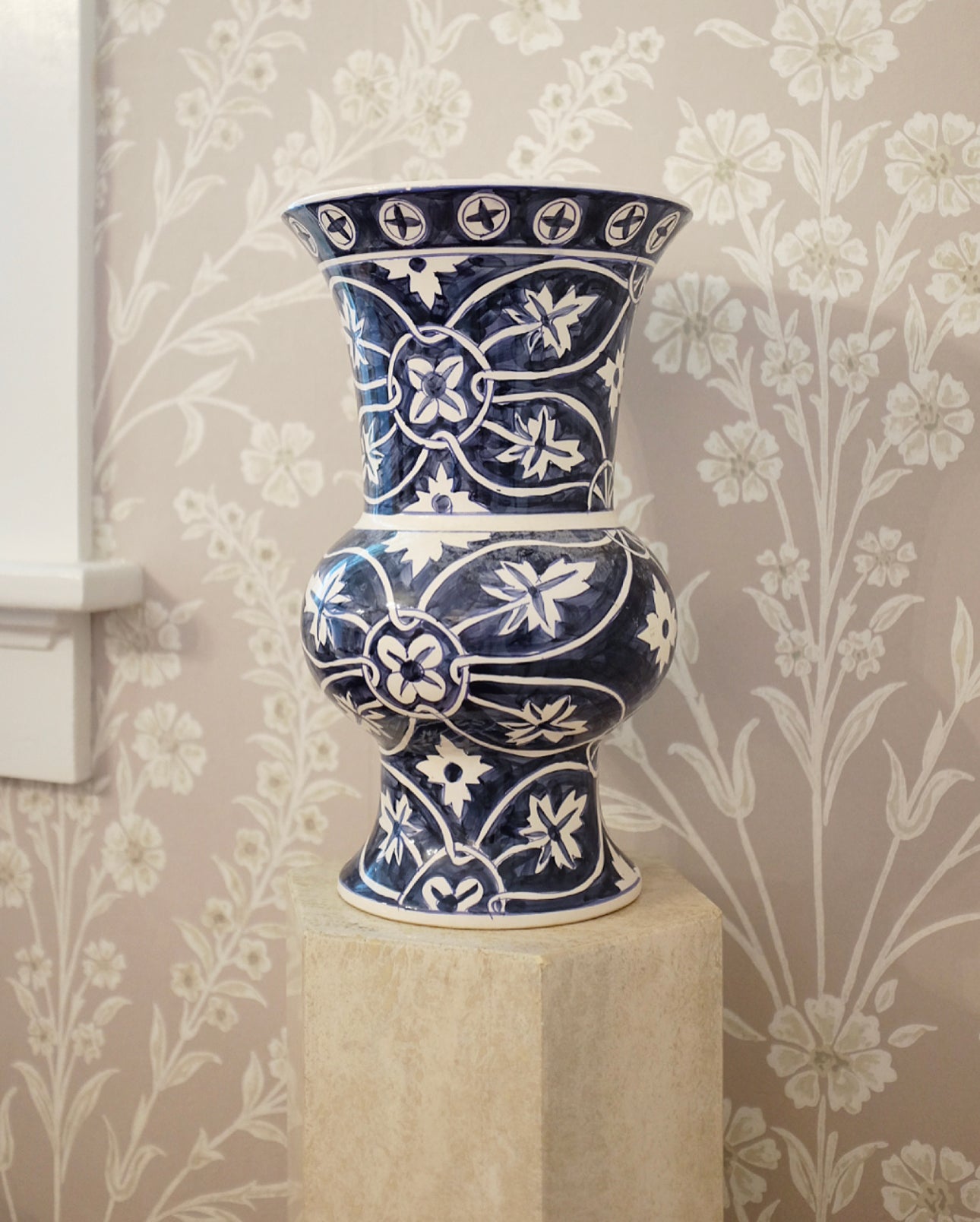 Urn Shaped Blue and White Vase