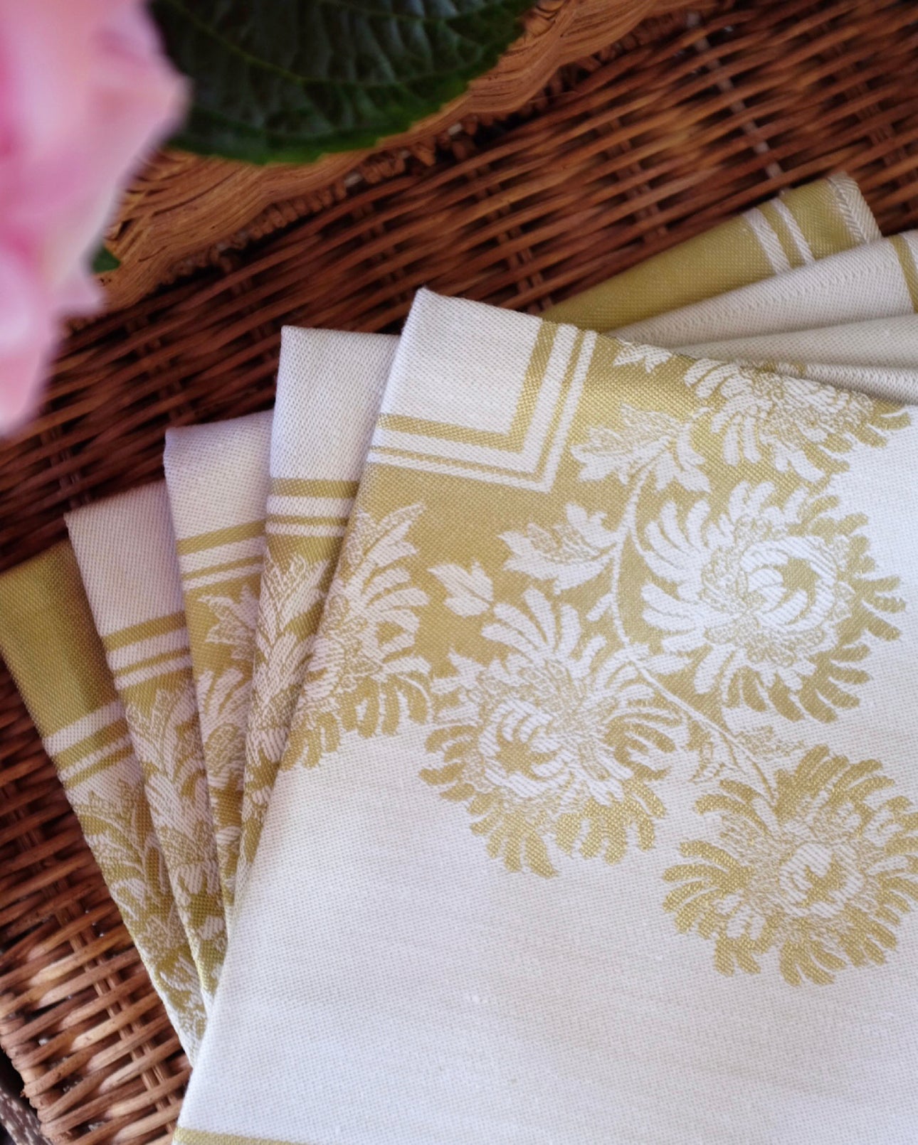 Green Jacquard Napkins