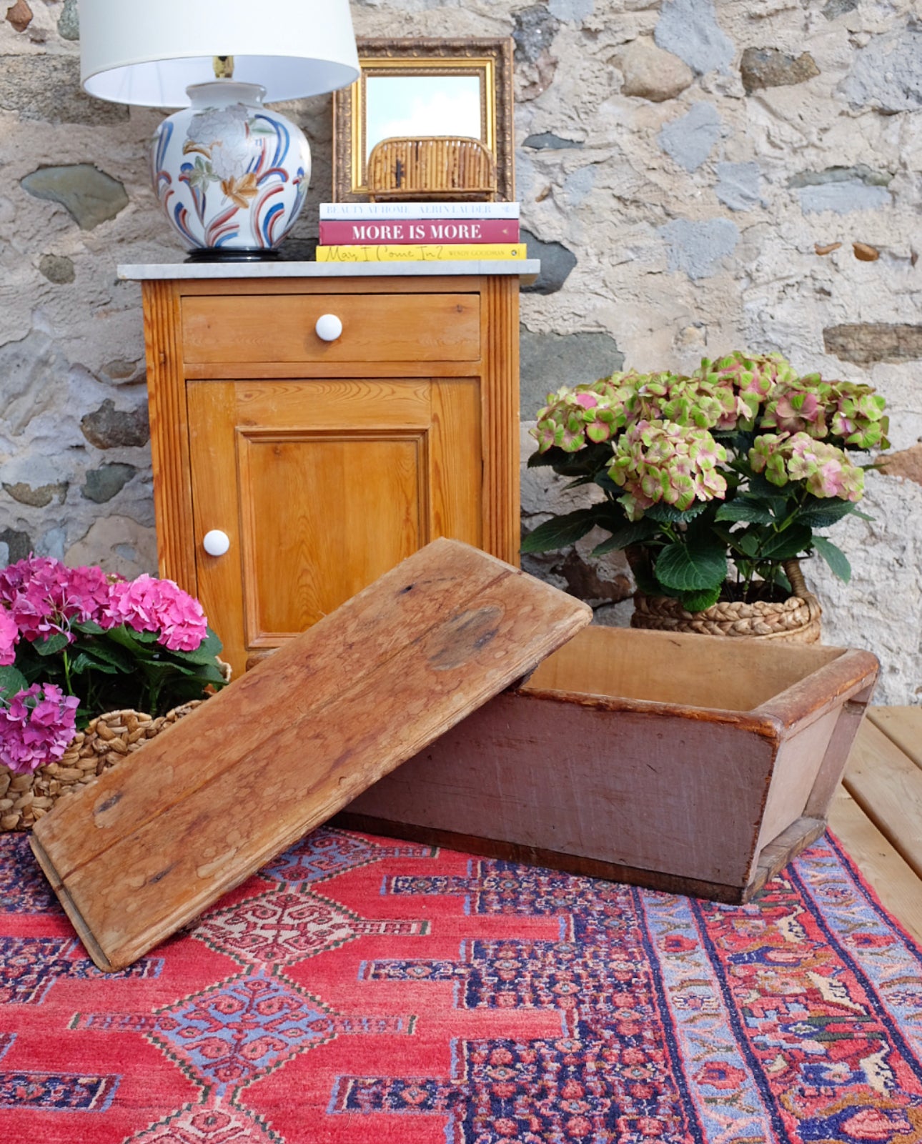 Antique Extra Large Dough Box Chest with Lid